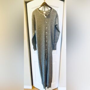 Men's Charcoal Button-Up Jumpsuit